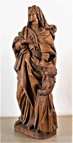 Sainte Anne et la Vierge Enfant - Sculpture de l'école française du XVIIe - Romano Ischia